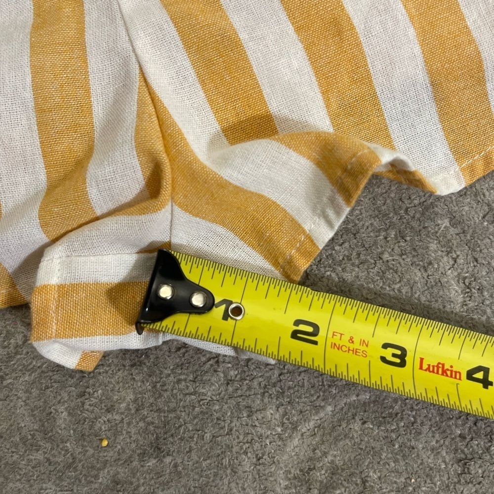 Yellow Striped Backless Romper - Picture 5 of 8